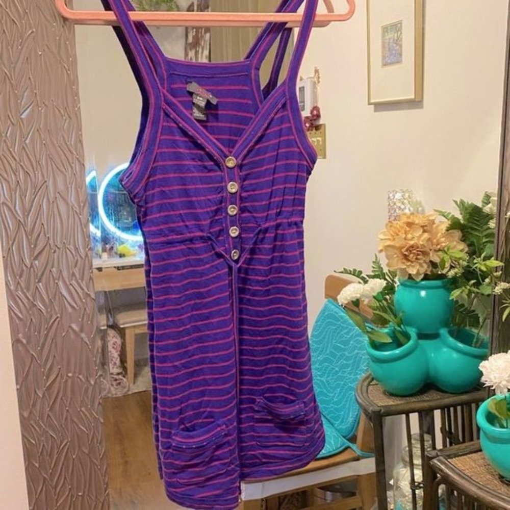 Dex Purple &amp; Pink Stripe Dress